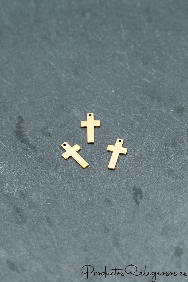 Cruces Colgantes Pequeñas de Acero Dorado