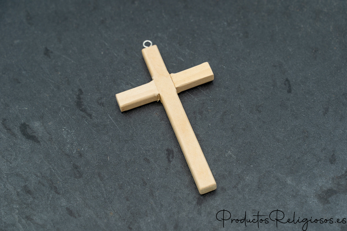 Cruz de Pared de Madera Grande Grabable