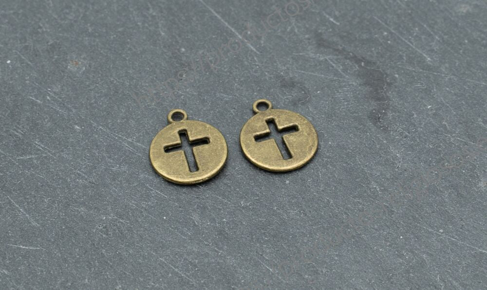 Dijes de Cruz Pequeños Cruz 18mm Laton