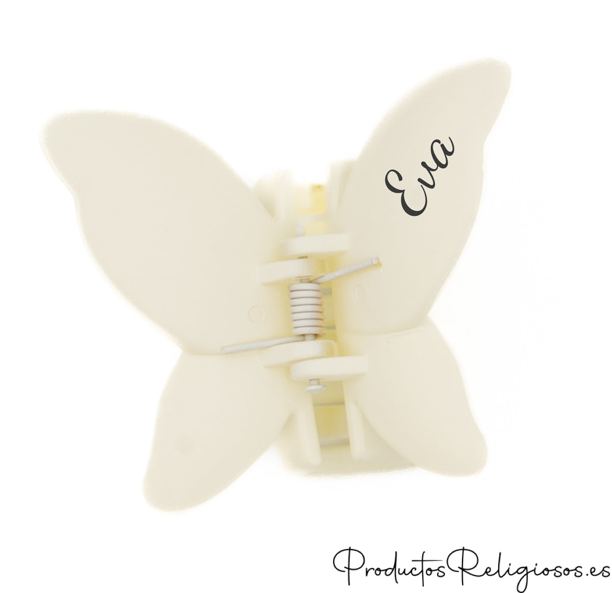 Pinza de Pelo de Mariposa Personalizada Crema