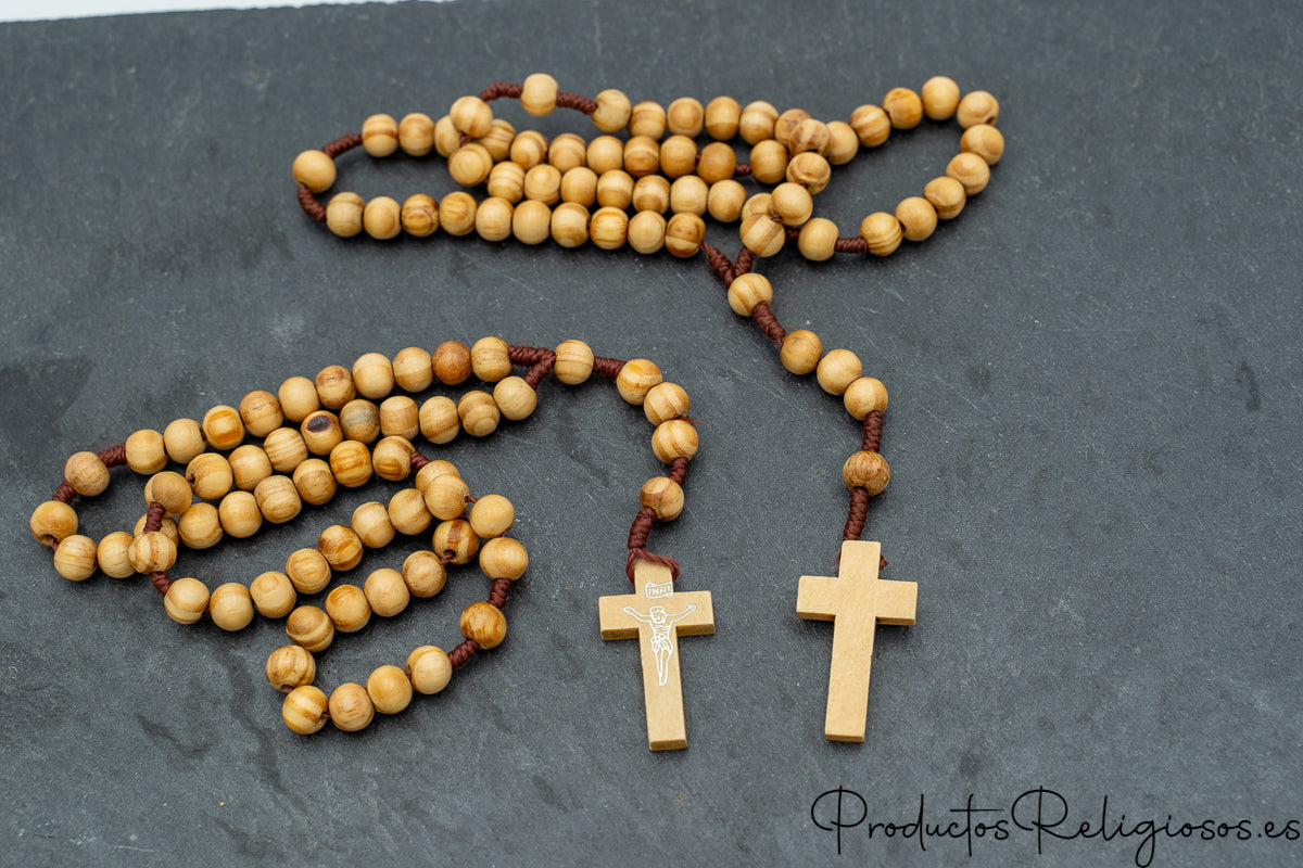 Rosario de Madera Grabable para Grupos de Oración y Comunidades