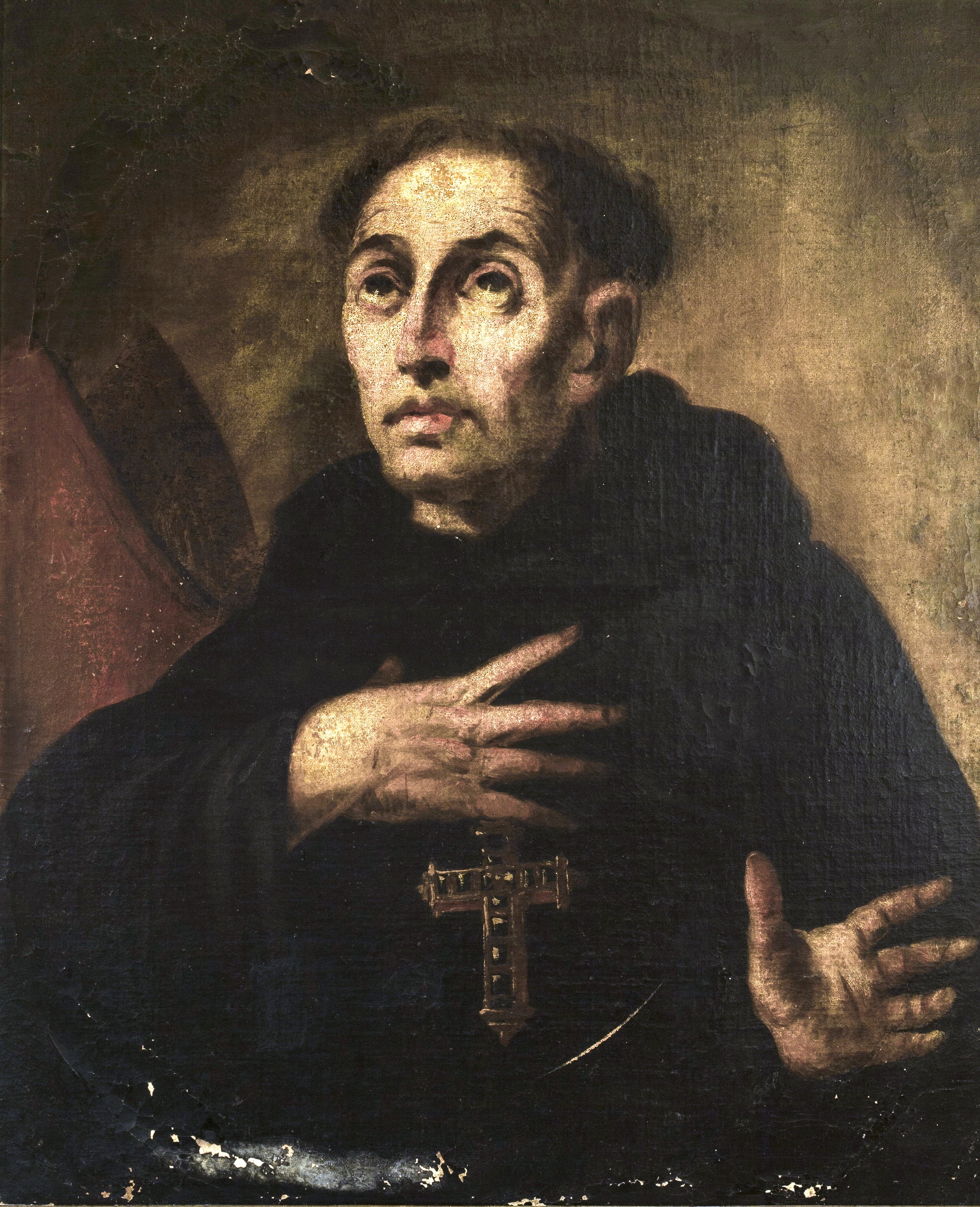 Pintura que representa a San Agustín de Hipona con vestiduras eclesiásticas.