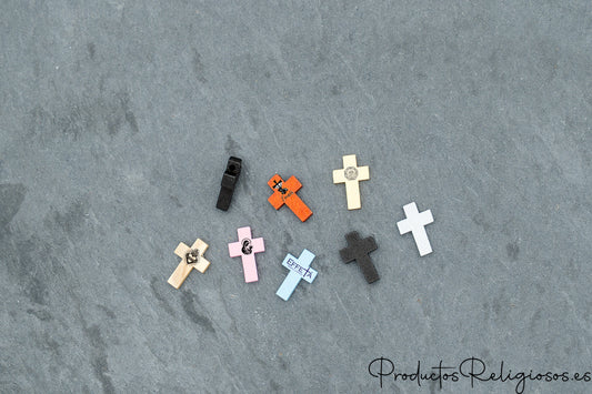 Abalorios de Madera en Colores Grabados con Texto para Comunidades