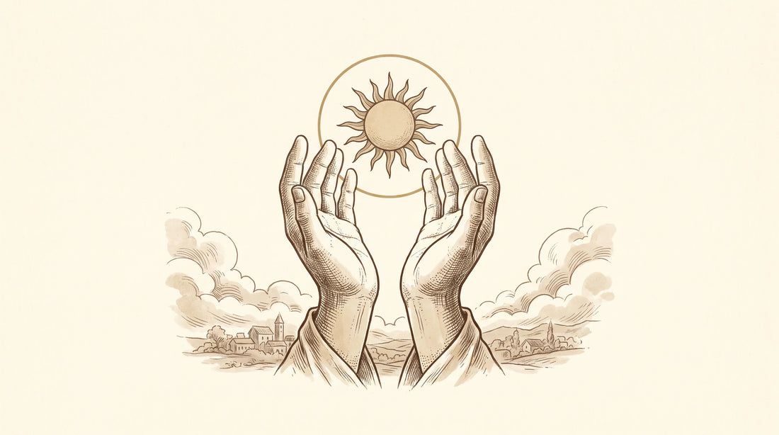 Ilustración devocional de la oración Ofrecimiento de obras