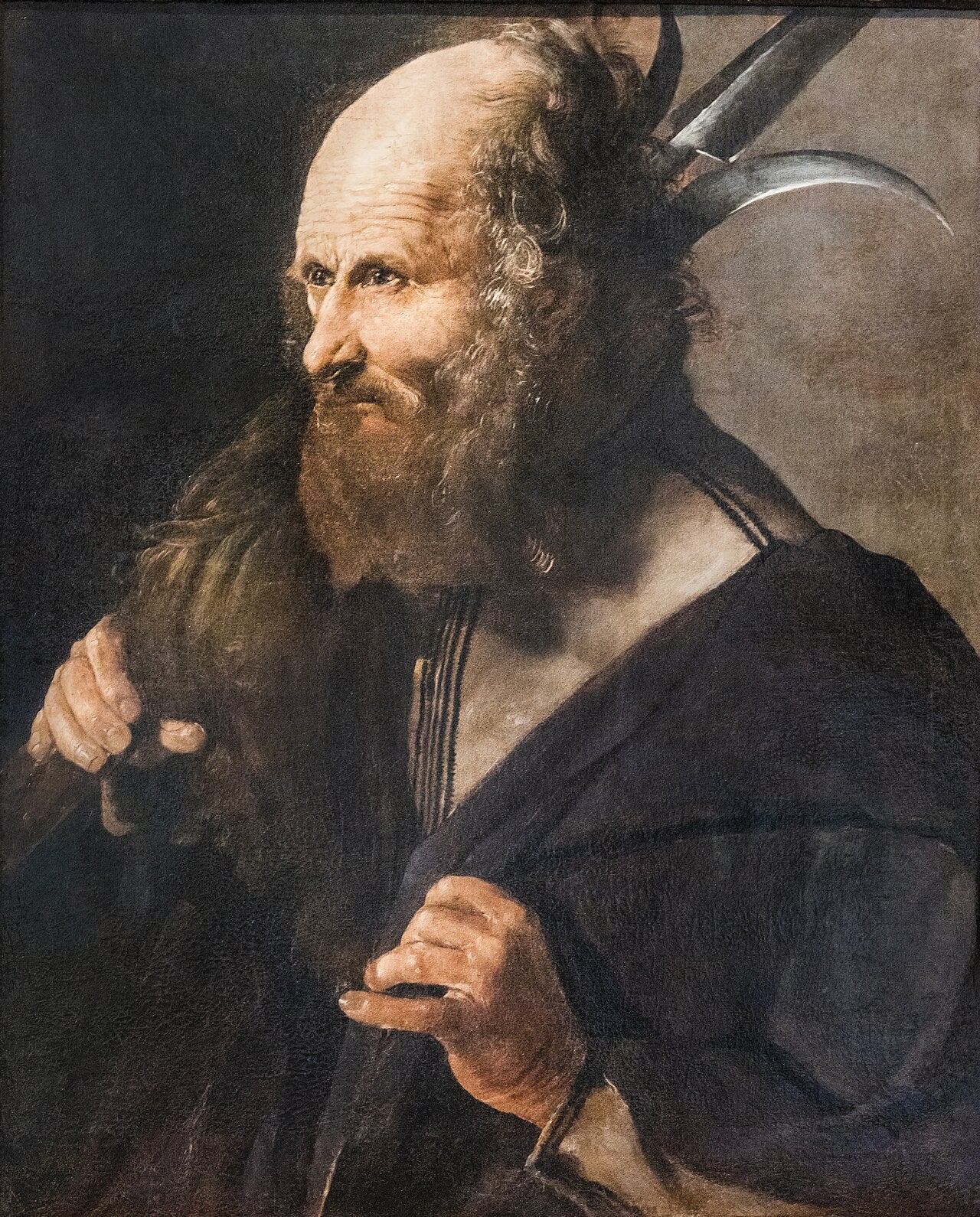 Pintura al óleo de San Judas Tadeo sosteniendo una alabarda, perteneciente a la serie de los apóstoles de Albi.