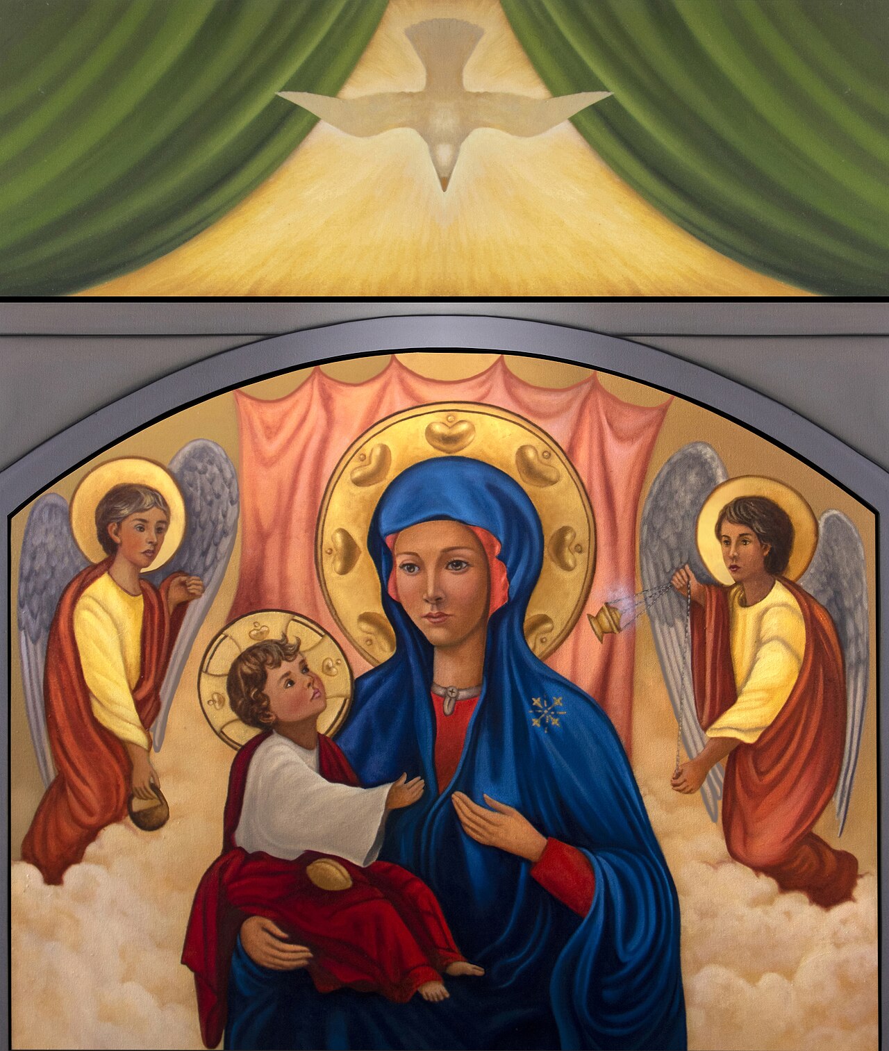 Representación artística de Nuestra Señora del Divino Amor.