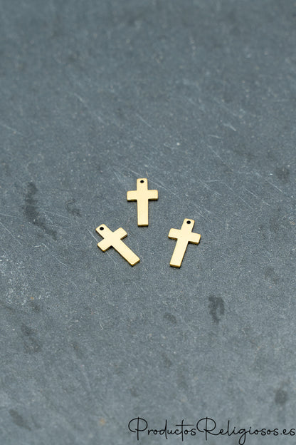 Cruces Colgantes Pequeñas de Acero Dorado