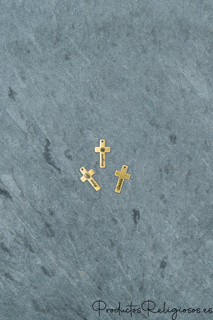 Cruces Colgantes Pequeñas de Acero Dorado