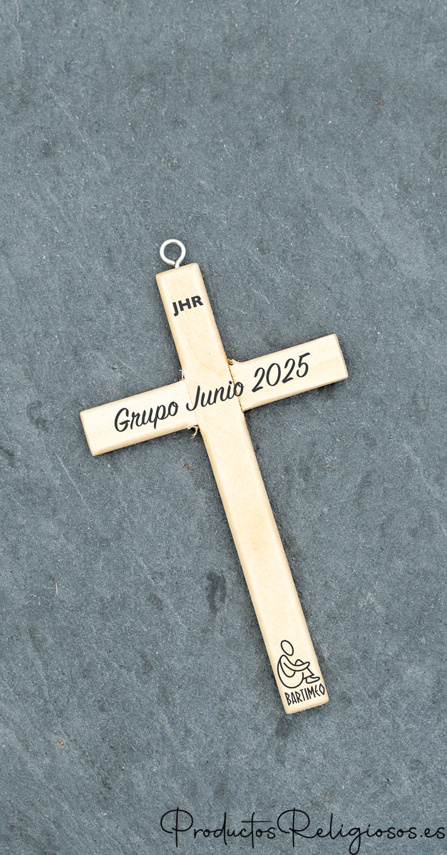 Cruz de Pared de Madera Grande Grabable