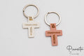 Llavero de Cruz de Cuero Sintético Personalizado Blanco