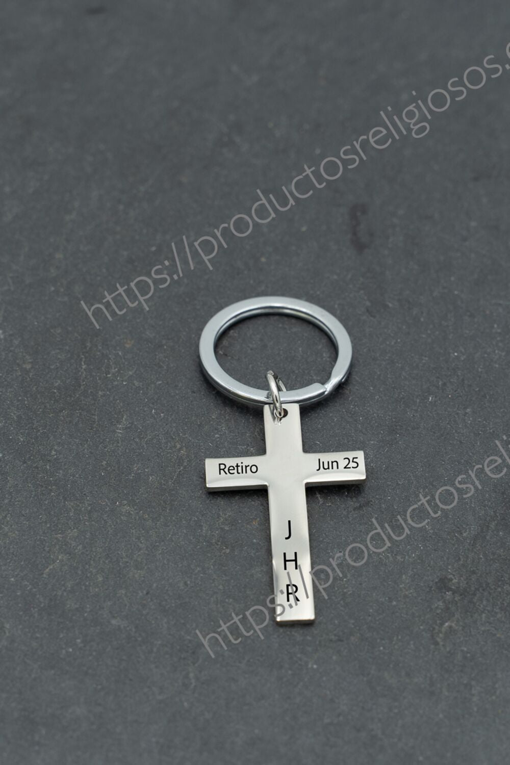 Llavero Cruz Grabado 42mm x 26mm Plano