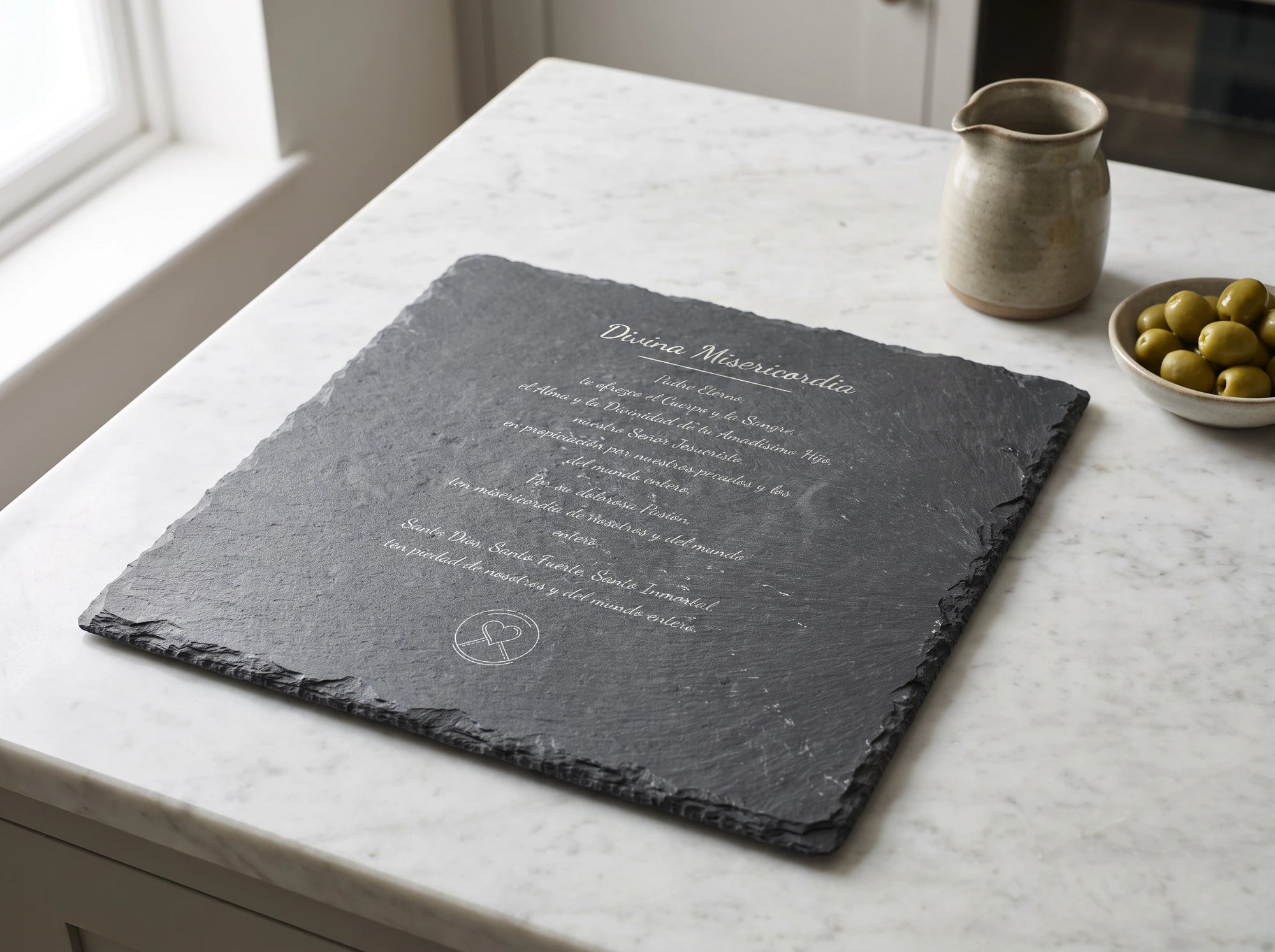 Plat de sobretaula amb la pregària Divina Misericordia