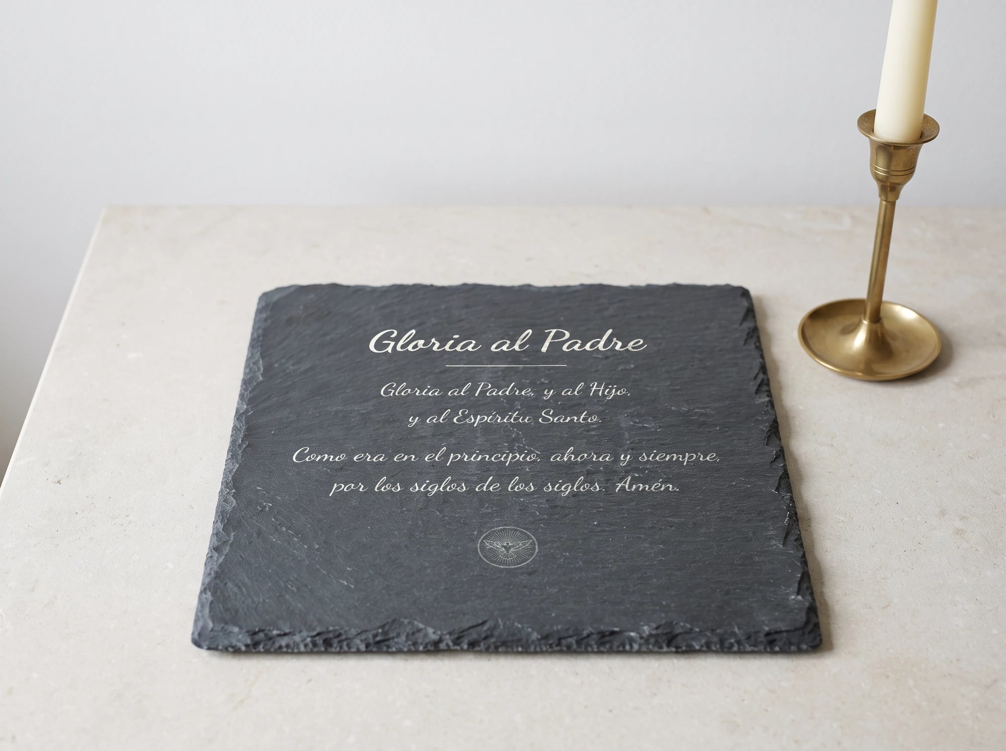 Piatto da tavola con la preghiera Gloria al Padre