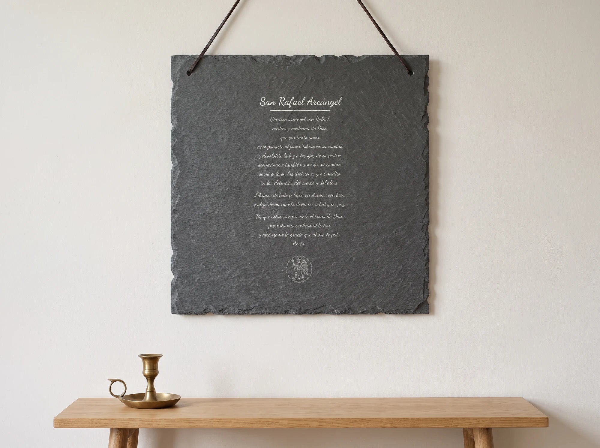 Plato de Pizarra · San Rafael Arcángel Placa de Pared Español