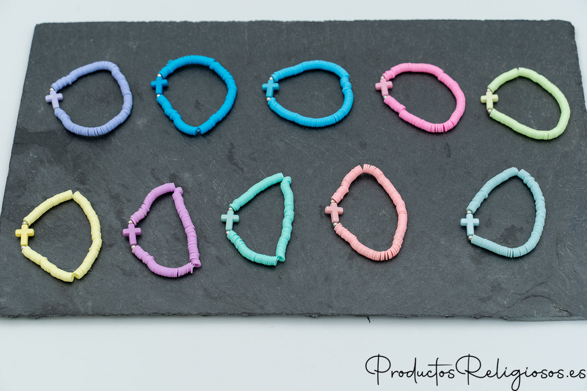 Pulsera de Cuentas en Arcilla Polimérica Tonos Flúor (Gama Vibrante)