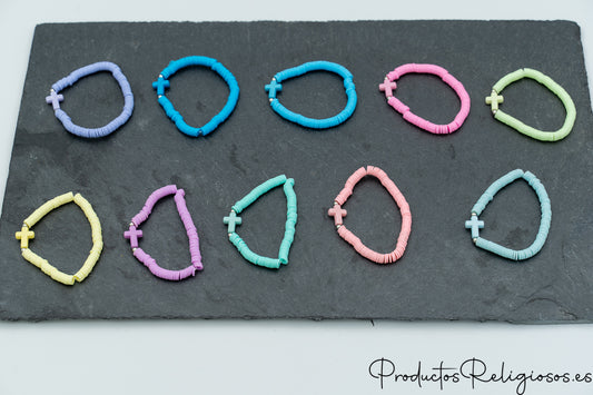 Pulsera de Cuentas en Arcilla Polimérica Tonos Flúor (Gama Vibrante)