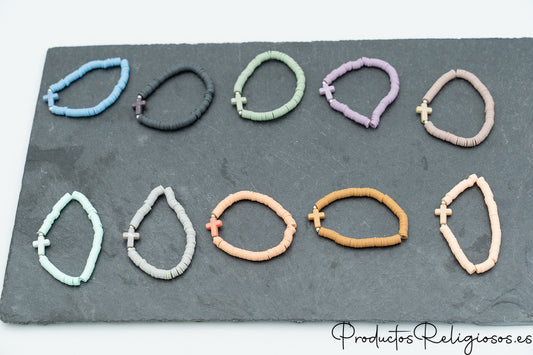 Pulseras de Cuentas en Arcilla Polimérica (Gama Pastel)