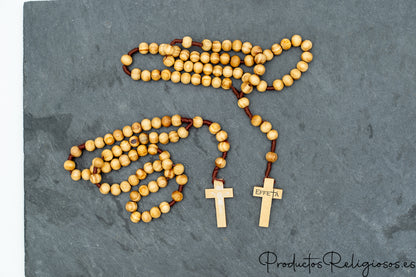 Rosario de Madera Grabable para Grupos de Oración y Comunidades