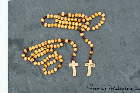 Rosario de Madera Grabable para Grupos de Oración y Comunidades