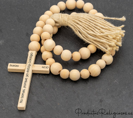 Rosario Grande de Madera con Cruz Grabable
