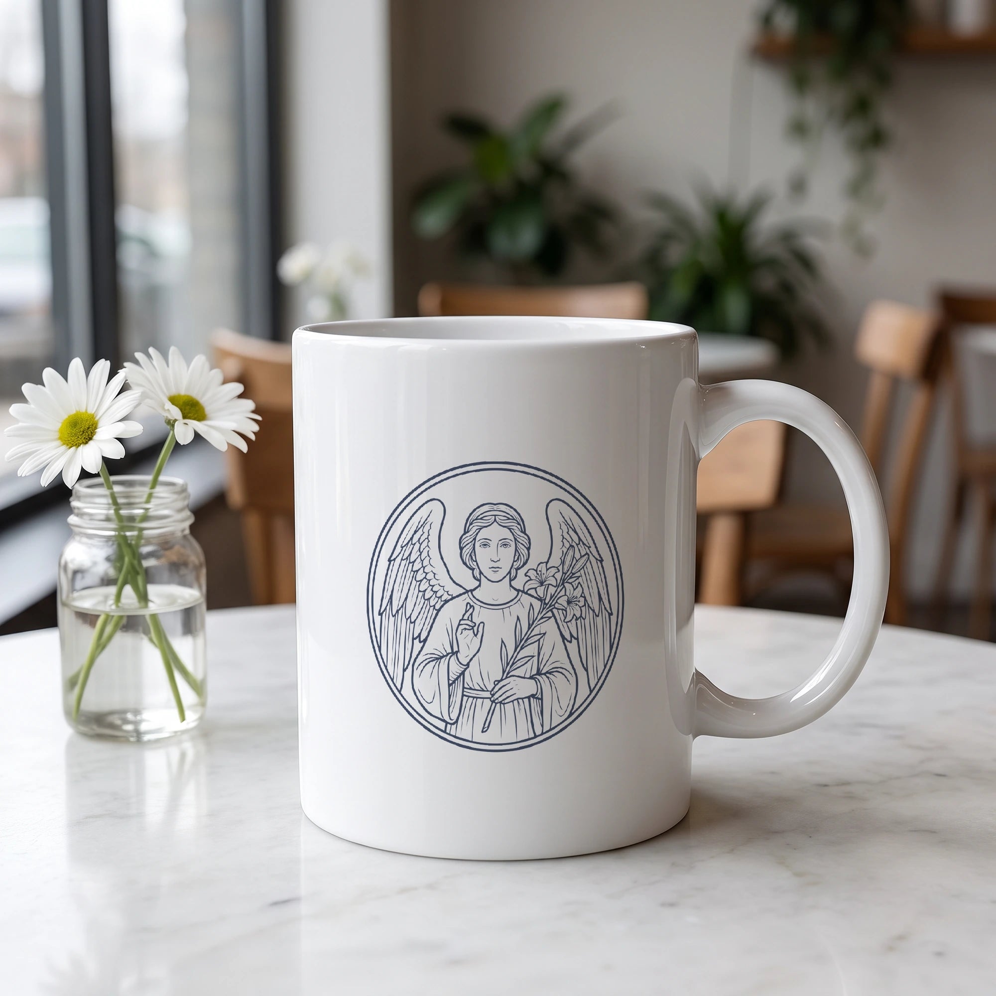 Simbolo della preghiera «San Gabriel Arcángel» sul lato opposto della tazza