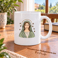 Tazza di santa Abigail (Gobnait), disegno 1 a colori. Illustrazione in una scena di prodotto.