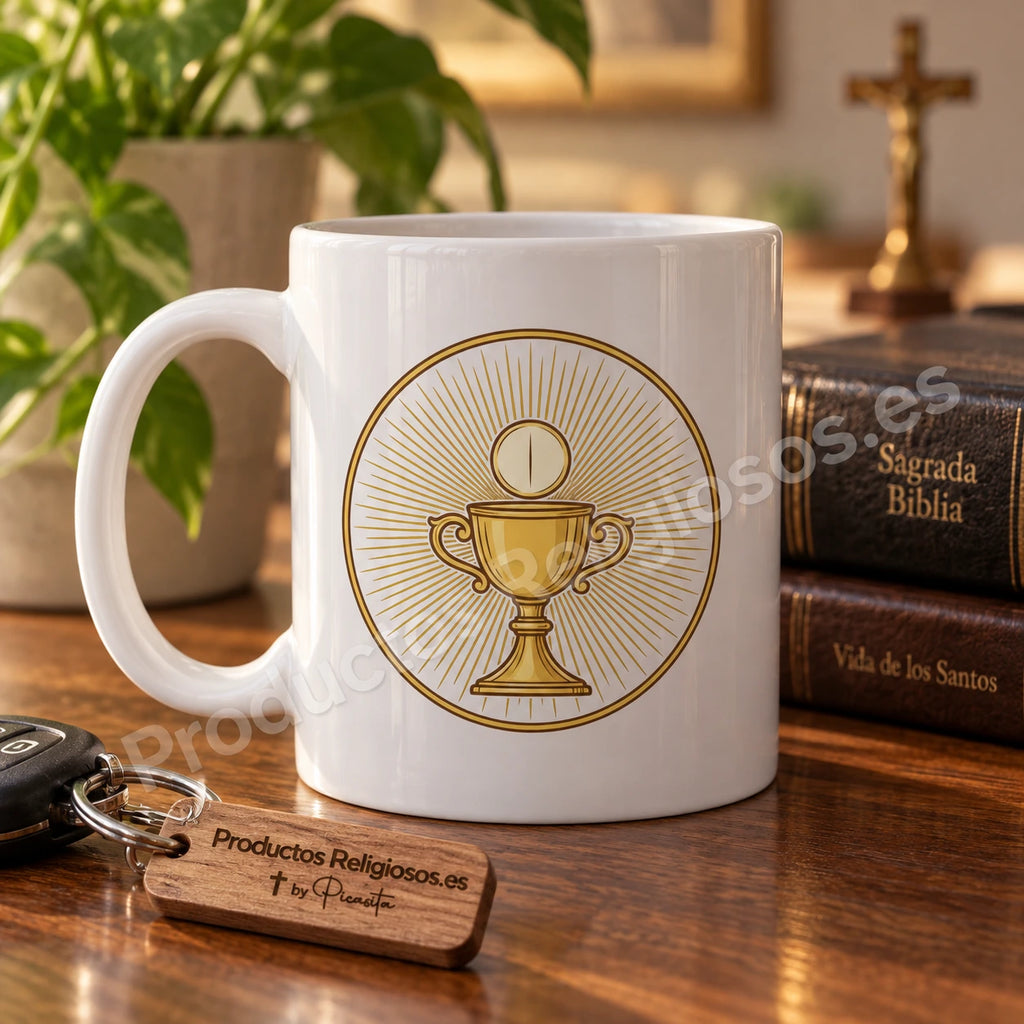 Tazza della preghiera · Anima di Cristo, disegno 1 a colori. Illustrazione in una scena di prodotto.